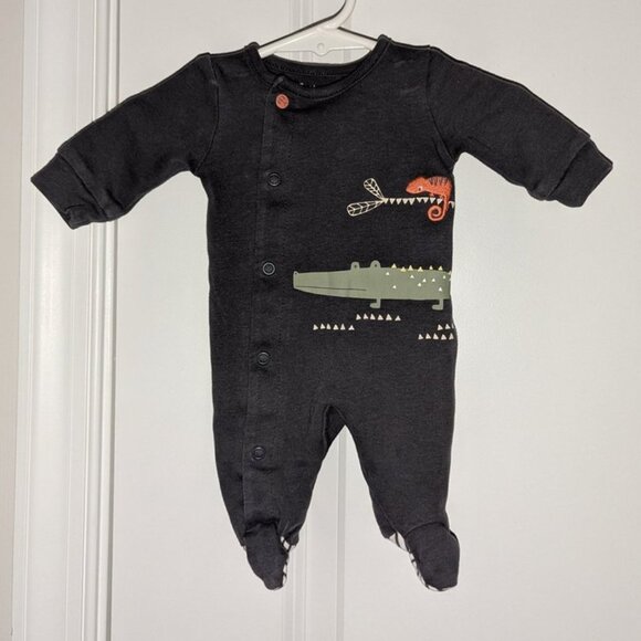 Mac & Moon Sleep and Play Alligator Lizard Snap Front Sleeper Footie Pjs Pajamas - Picture 1 of 3